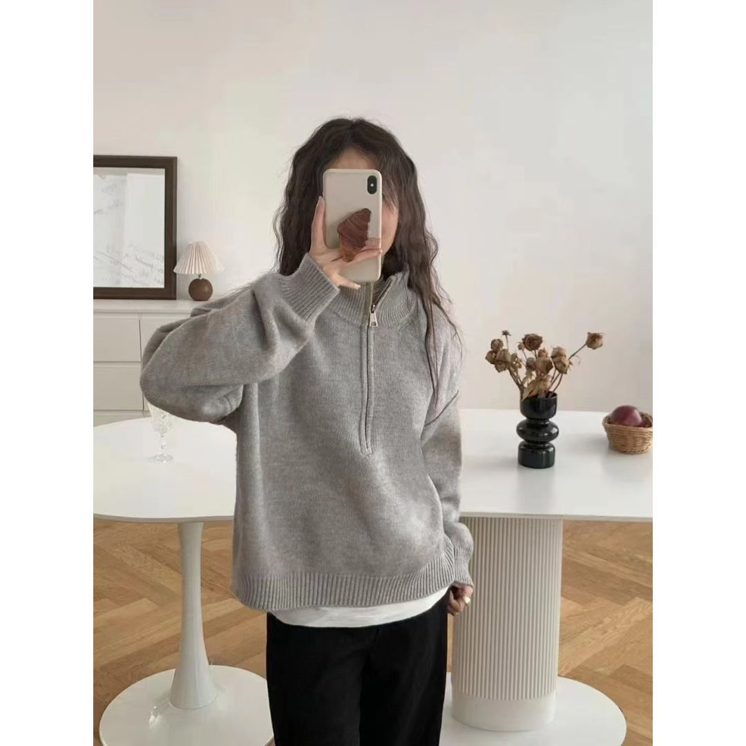 Pull stylé pour femmes avec demi-zip Chic & Stil
