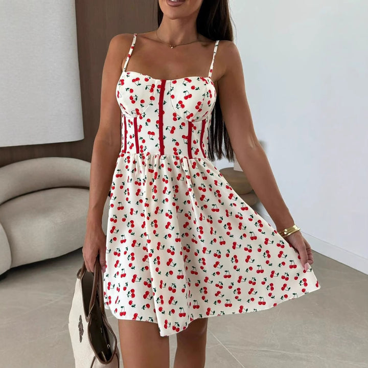Chic Floral Print Mini A-Line Dress