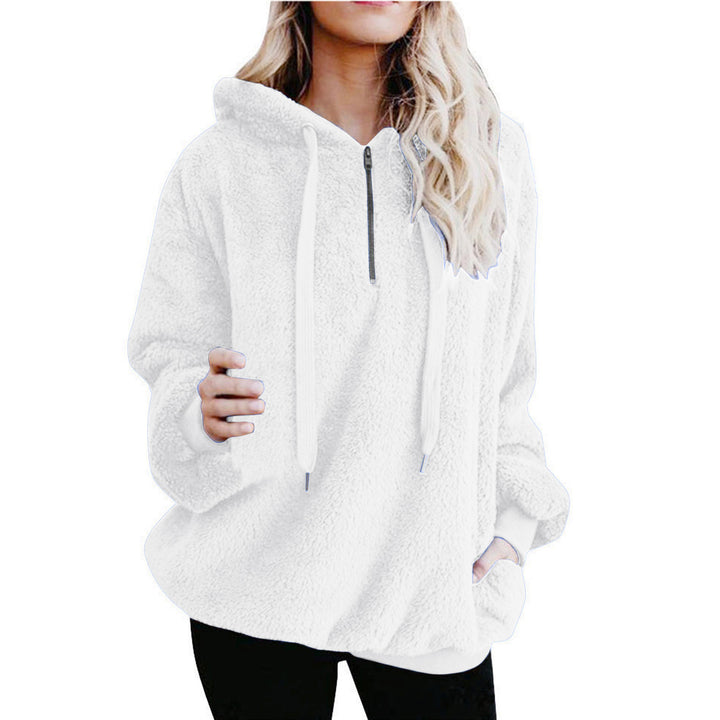 Ladies Comfortable Hoodie in Teddy Fleece Lune London