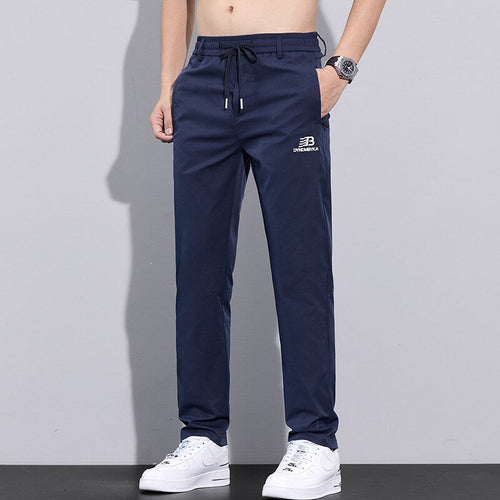 Men's Sporty Leisure Pants with Adjustable Drawstring and Side Zipped Pockets Lune London