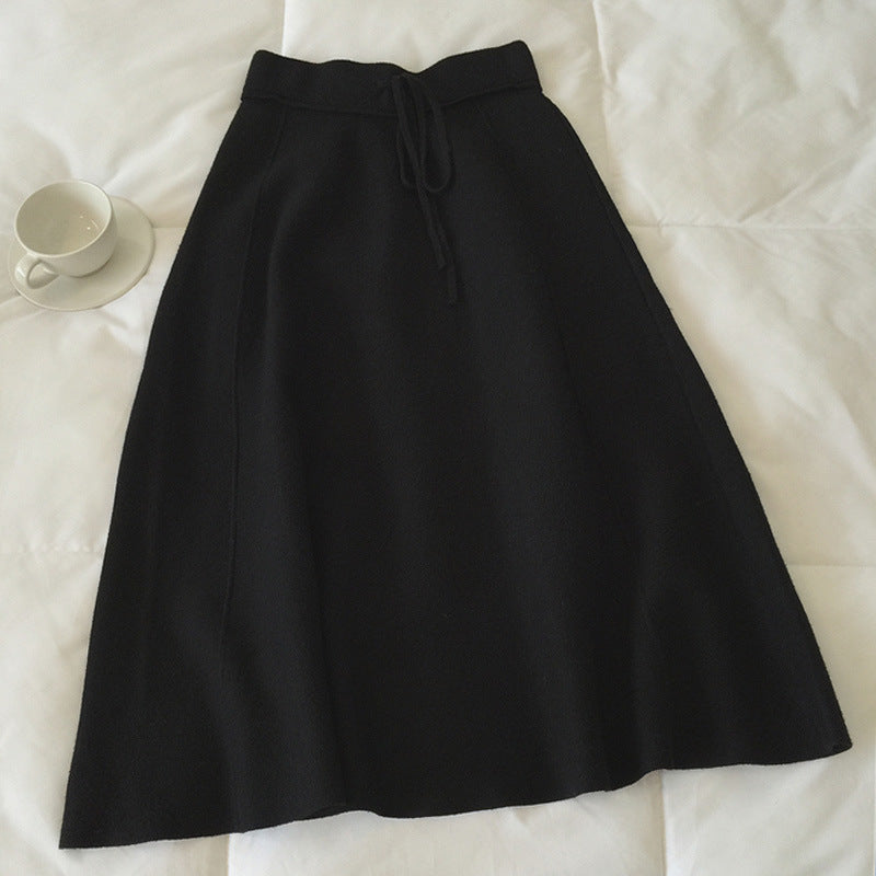 Jupe maxi femme en matériau doux avec cordon pratique