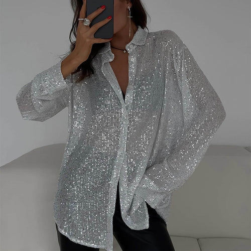 Women glittering blouse glamorous Lune London