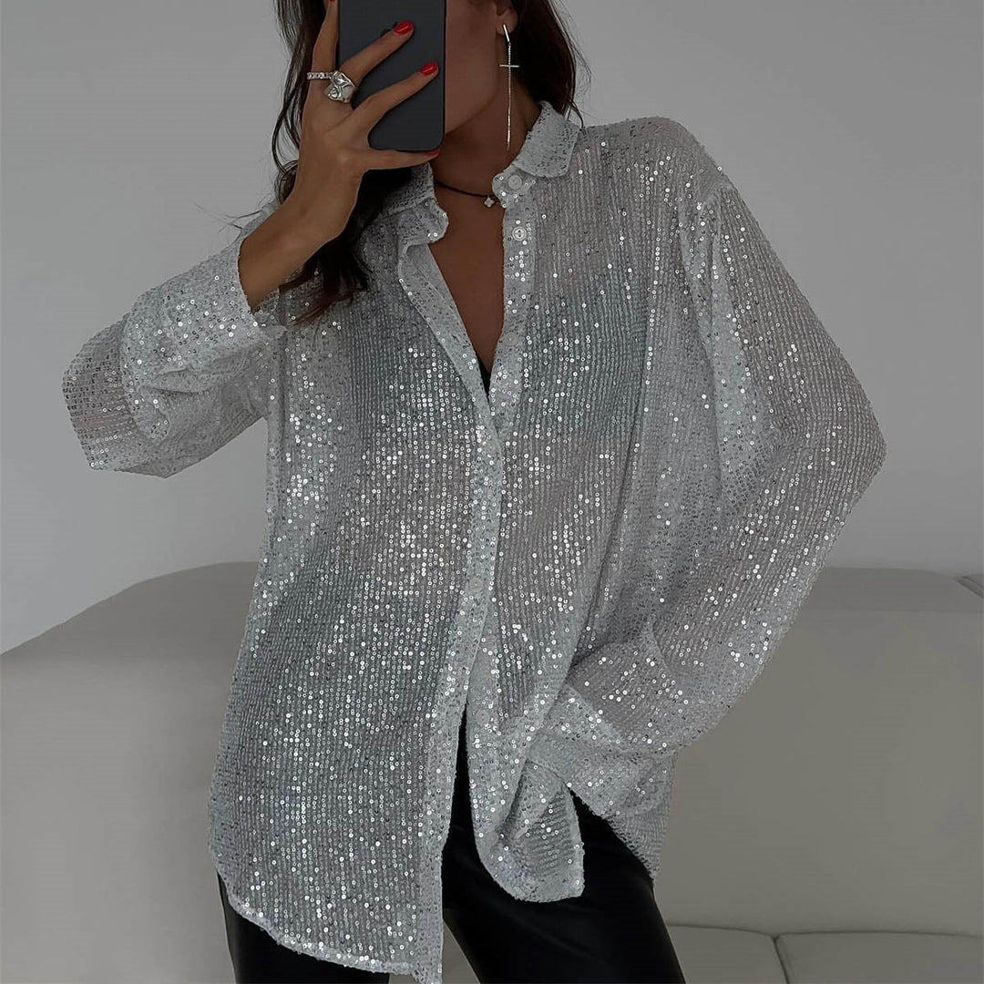 Women's Glittering Plus Size Blouse Lune London