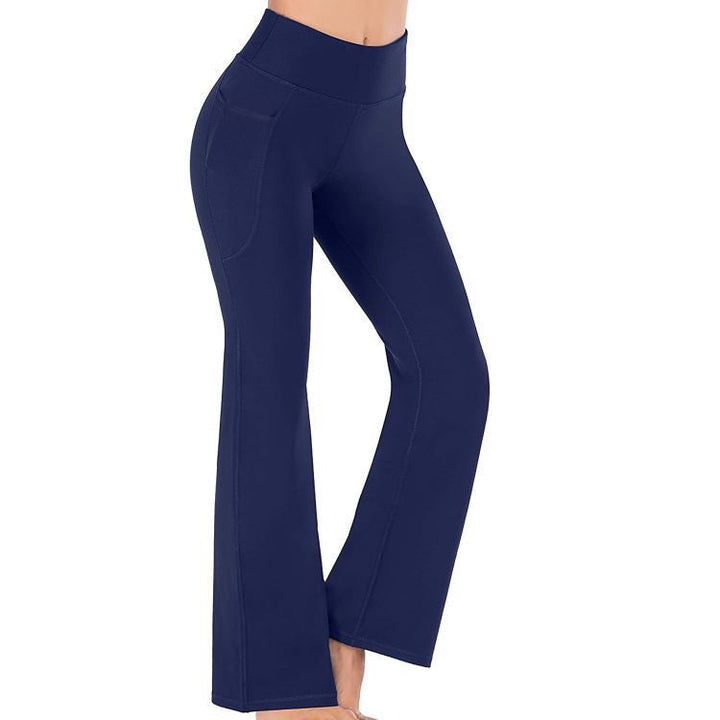 High-waisted bootcut yoga pants for women with practical pockets Lune London