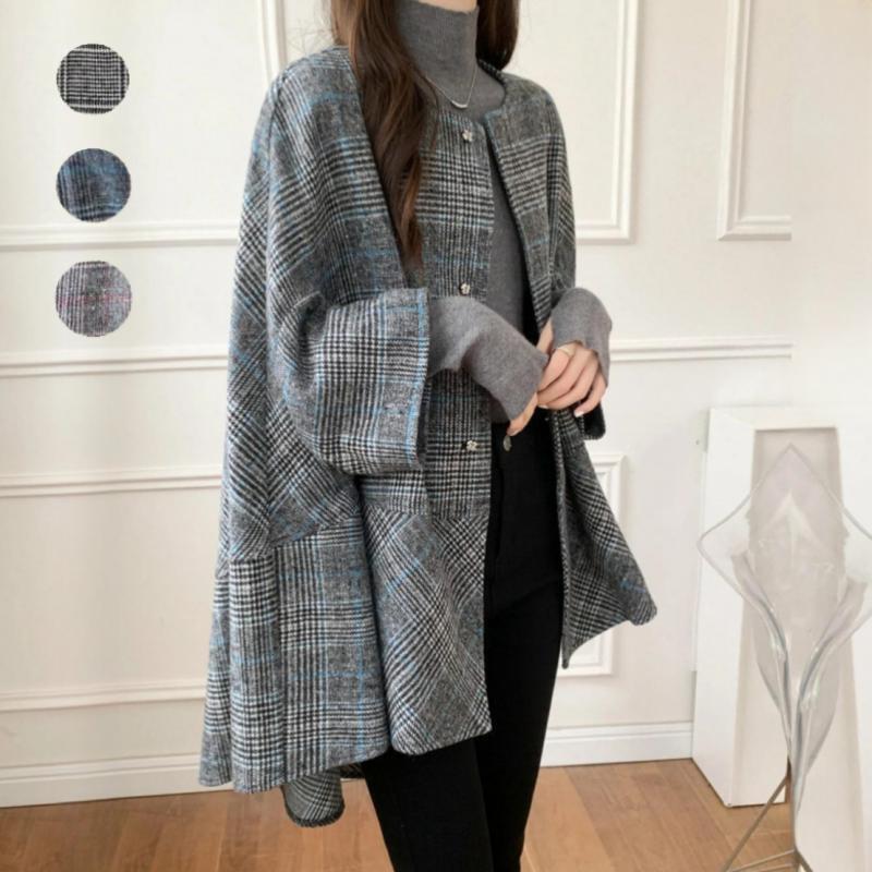 Cardigan Oversize Femme en Motif Ecossais Moderne Chic & Stil