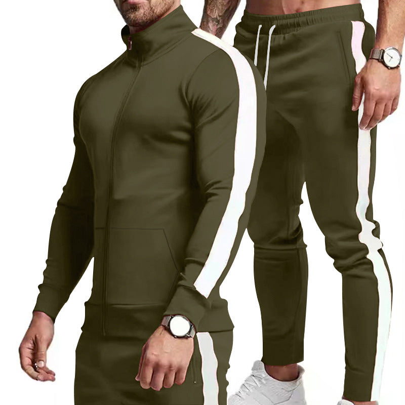 Men's sports tracksuit with high collar and side stripes Lune London