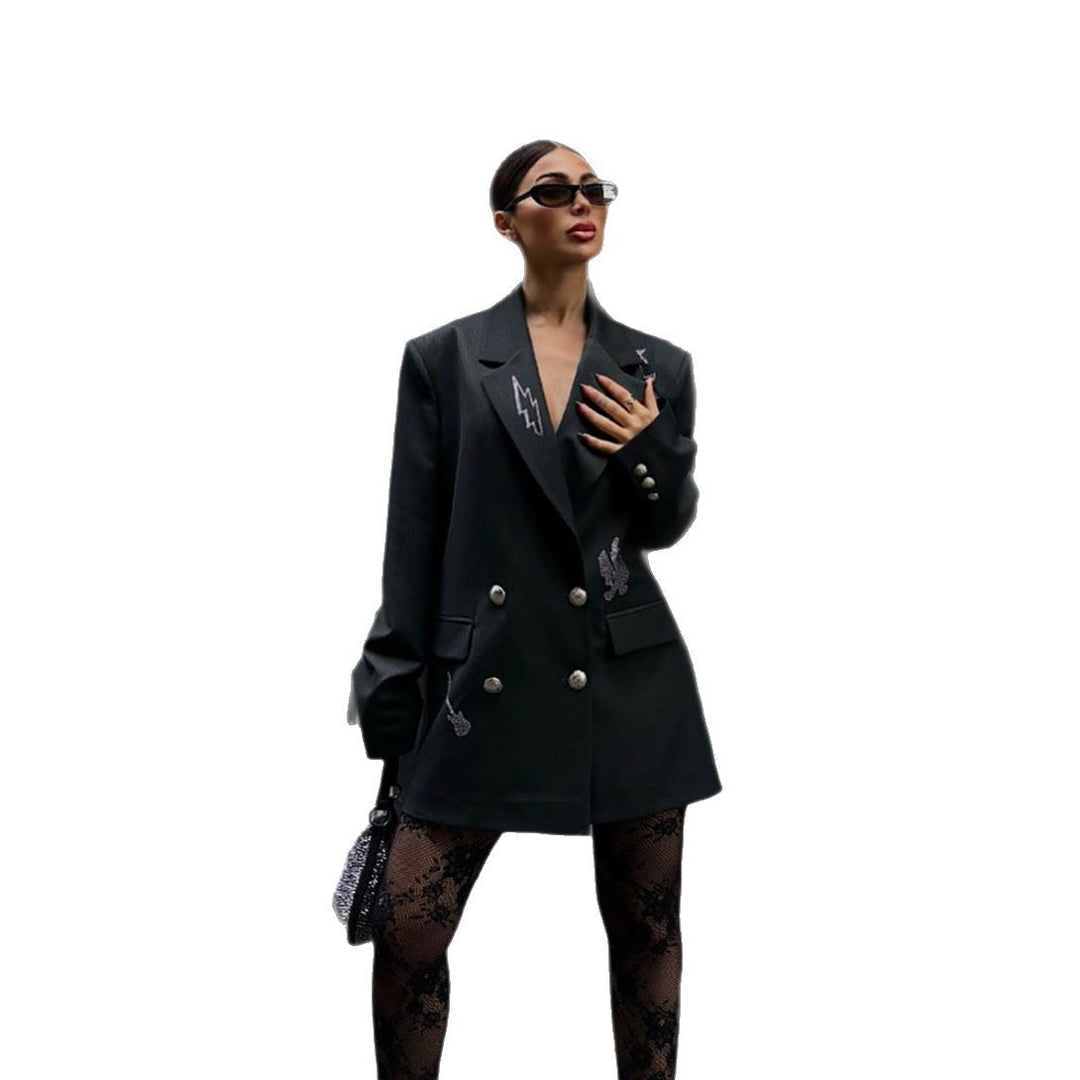 Oversized jacket for women with sparkling appliqués and a unique design Lune London