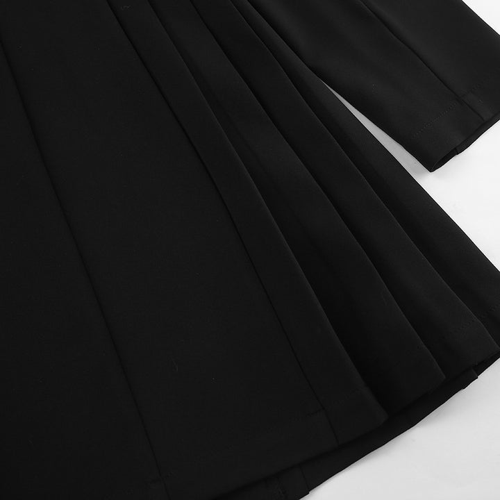 Blazer dress for ladies with double-breasted buttons and pleats Lune London