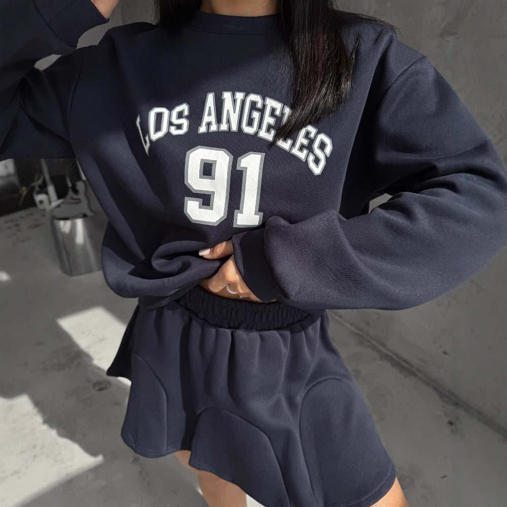 Lune London women's sporty sweater and skirt set