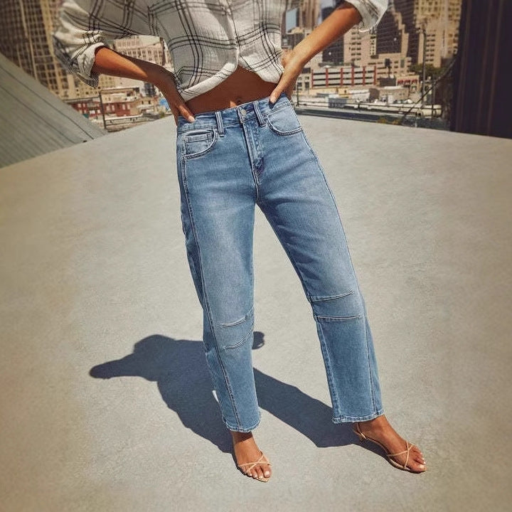 Women's High-Waisted Mom Jeans with Unique Cut Lune London