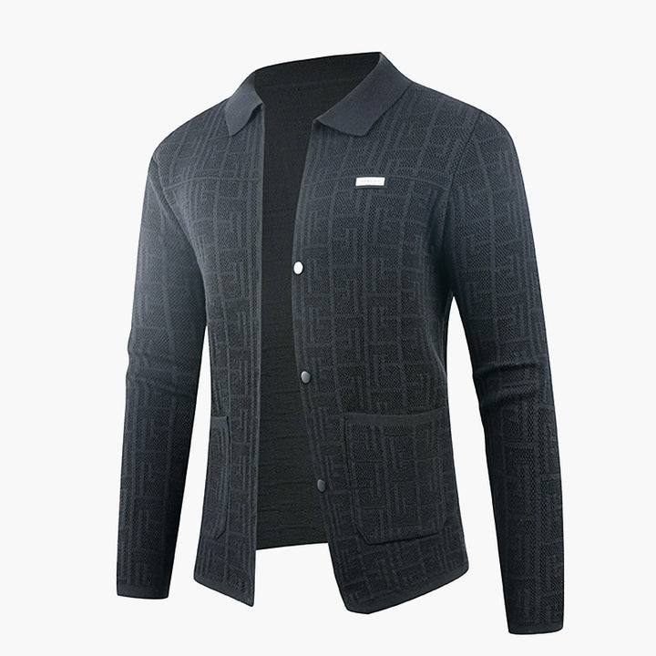 Trendy knitted jacket for men with unique pattern Lune London