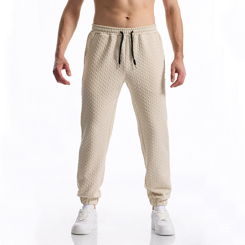 Chic and stylish men's leisure sports pants with textured design