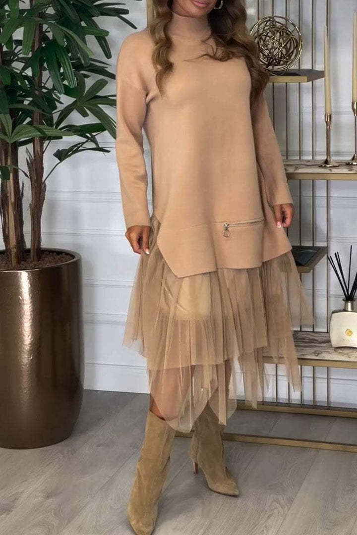 Robe hoodie pour femmes avec garniture en tulle Chic & Stil