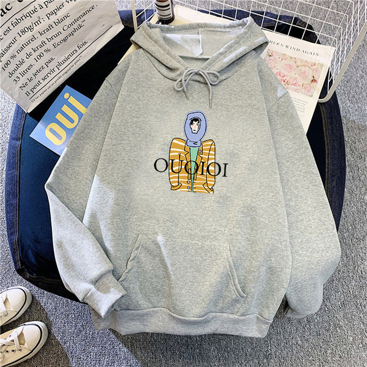 Ladies hoodie with unique cartoon design Chic & Stil