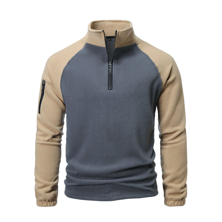 Men's fleece pullover with half-zip and practical pocket design Lune London