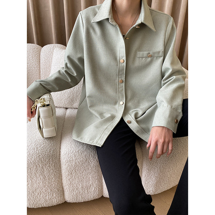 Women's Oversized Blouson Jacket with Button Detail Chic & Stil