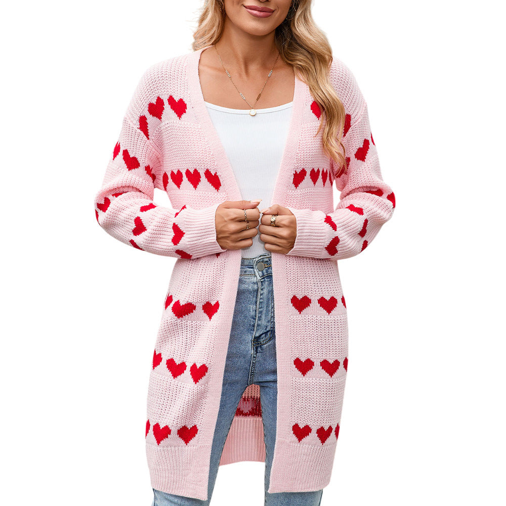 Cardigan pour femmes avec motif en forme de cœur Chic & Stil