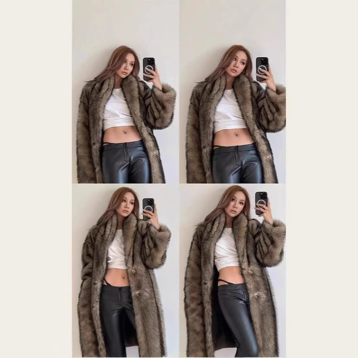 Oversized faux fur coat for women Lune London