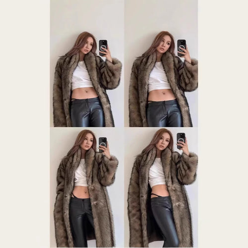 Oversized faux fur coat for women Lune London