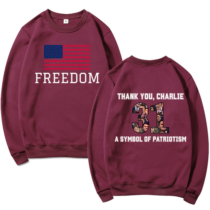Sweatshirt pour femmes avec imprimé patriotique et matériau doux Chic & Stil