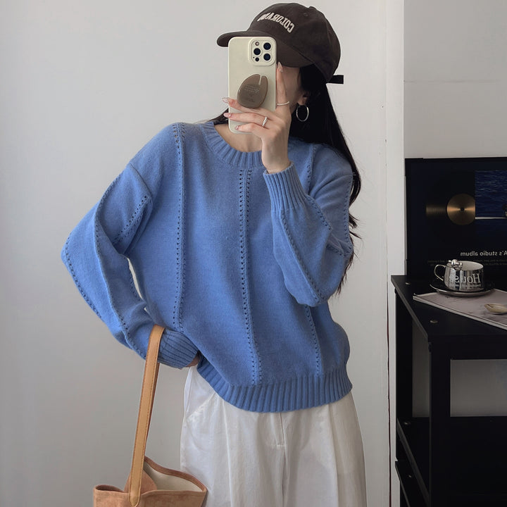 Pull en maille épaisse pour femmes avec une silhouette féminine et un design texturé Chic & Stil