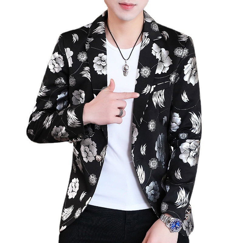 Men's Blazer Elegant with Floral Design and Golden Accents Lune London