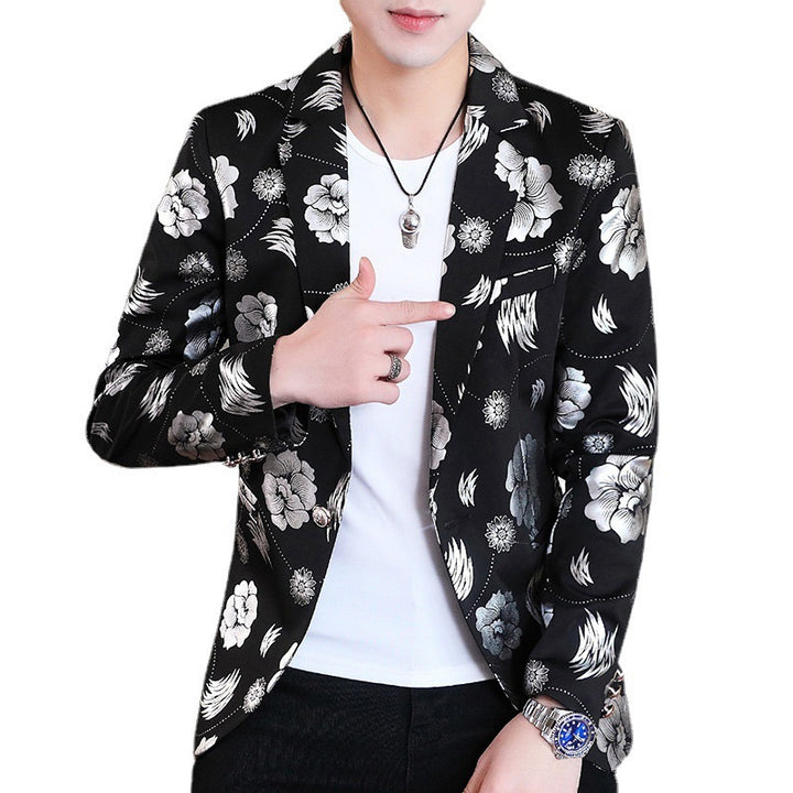 Men's Blazer Elegant with Floral Design and Golden Accents Lune London