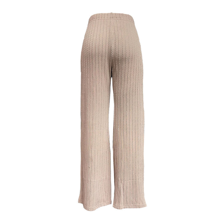 Wide knit pants for women with a refined structured pattern Lune London