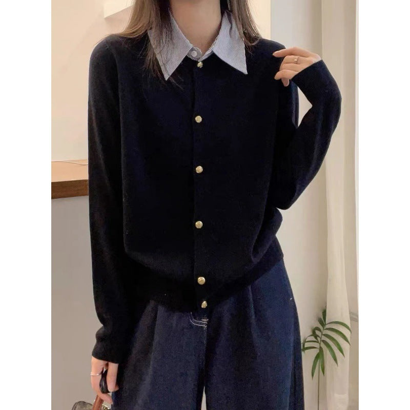 Cardigan luxueux pour femmes avec détails de boutons dorés Chic & Stil
