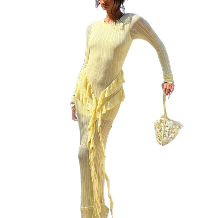 Maxi dress for women with refined ruffle details and an elegant cut Lune London