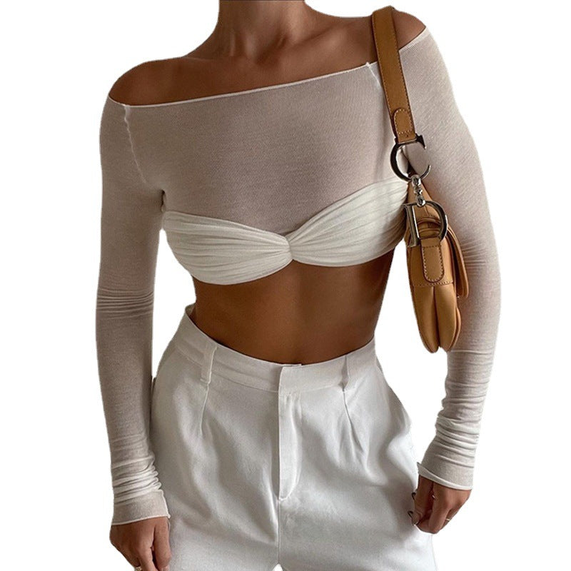 Ladies Off-Shoulder Top with Ruffled Design Lune London