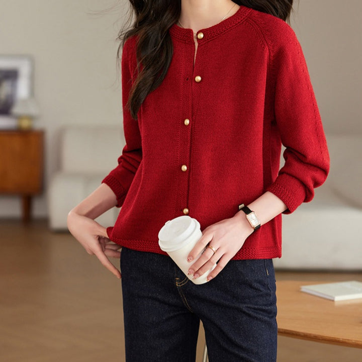 Knitted jacket for women with buttons Lune London