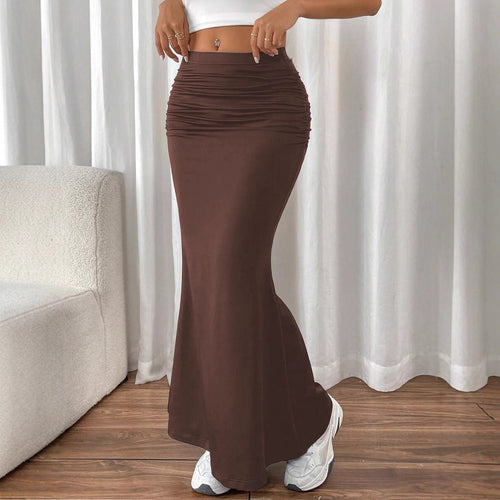 Ladies Elegant Maxi Skirt in Fluid Fabric and Trendy Pattern Lune London