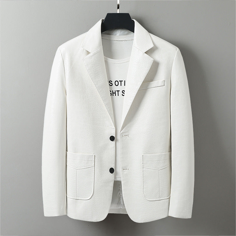 Trendy synthetic leather blazer for women Lune London