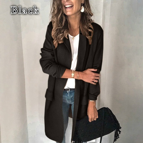Elegant long women's coat with pockets Lune London