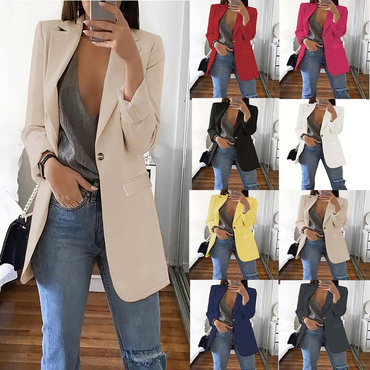 Ladies modern blazer with plunging neckline and elegant details Lune London