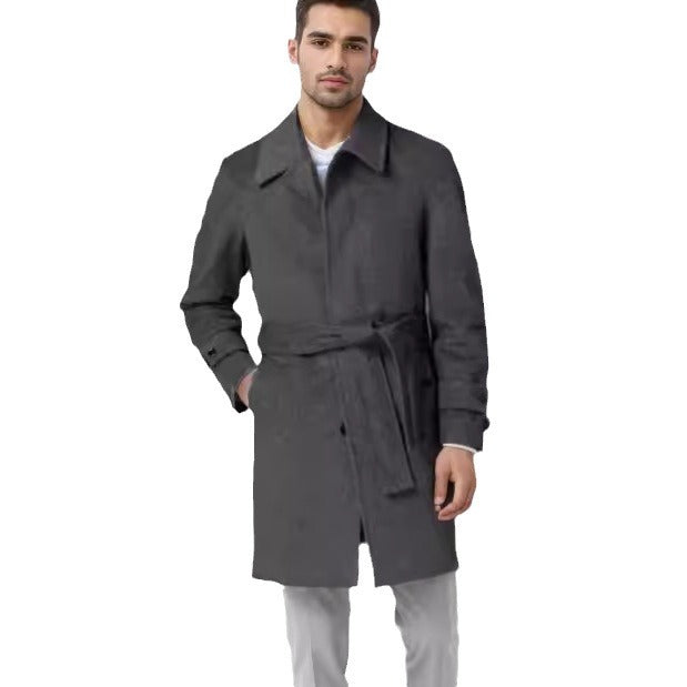 Elegant and fitted trench coat for men in high-quality wool Lune London