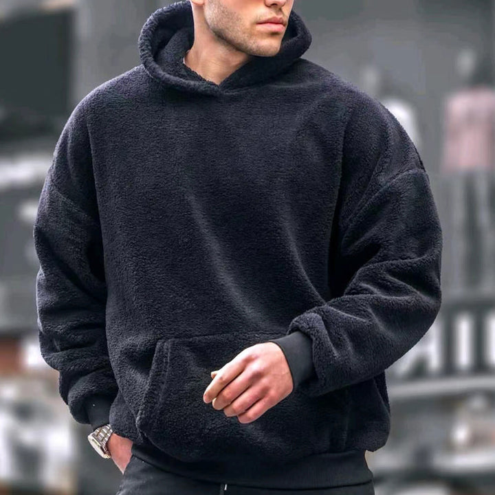 Men Comfortable Fleece Hoodie with Kangaroo Pocket Lune London