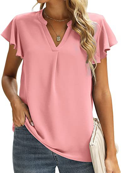 Ladies' blouse with gathered details and V-neck Chic und Stil