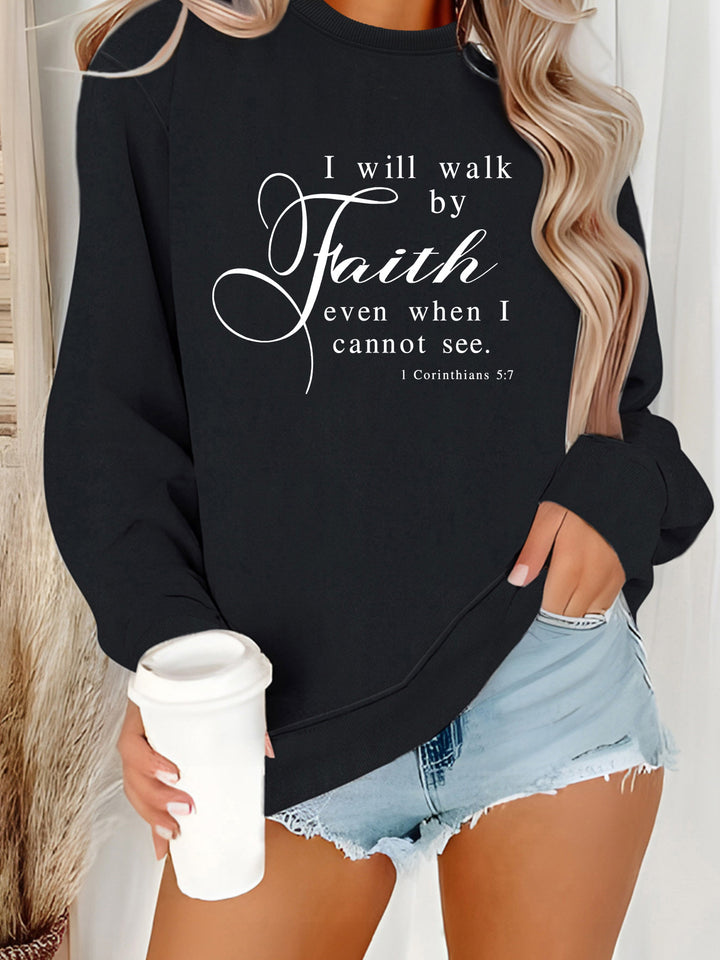 Sweatshirt pour femmes avec inscription inspirante et matériau doux Chic & Stil