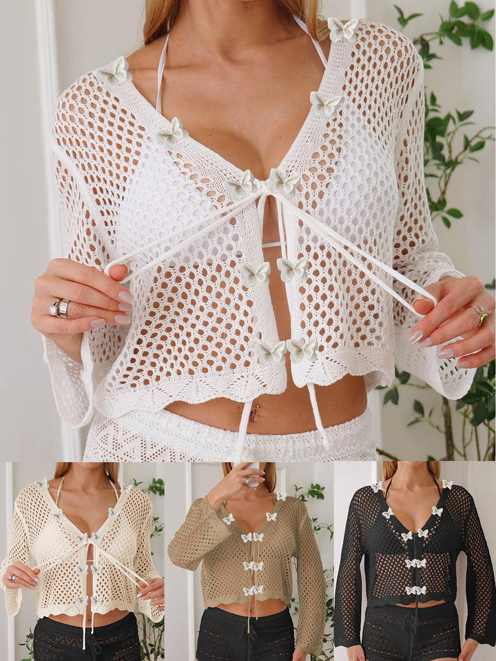 Lune London Women's Butterfly Lace Detail Cover Set