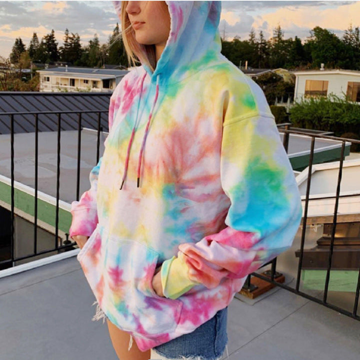 Ladies Hoodie Made Of Cozy Material with Batik Design Lune London