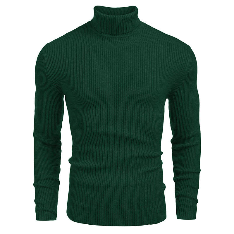 Pullover with turtleneck for men with textured ribbing pattern Lune London
