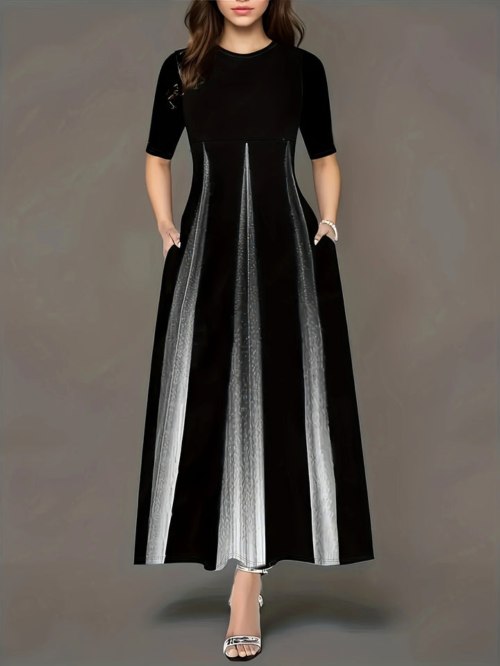 Maxi dress for women with sleek side pockets and luxurious shine Lune London