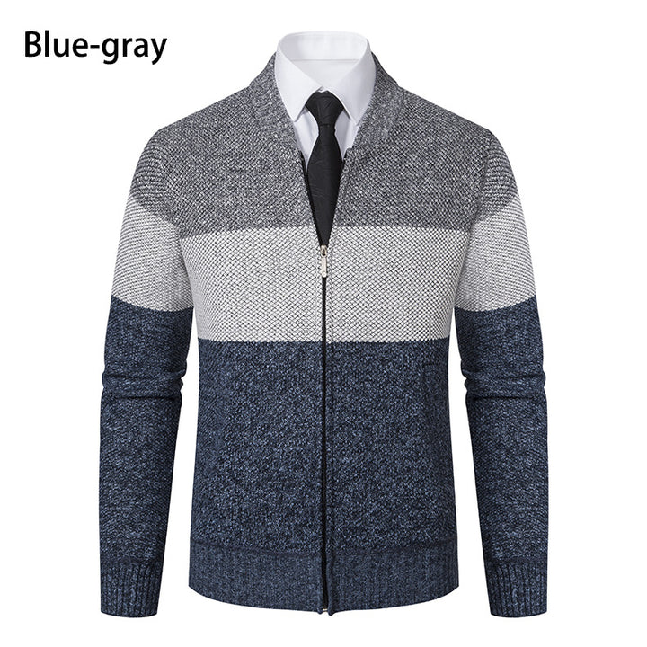 Modern knit jacket for men with modern zipper Lune London