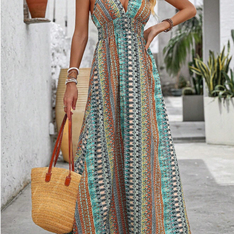 Woman Bohemian Chic Maxi Dress Lune London