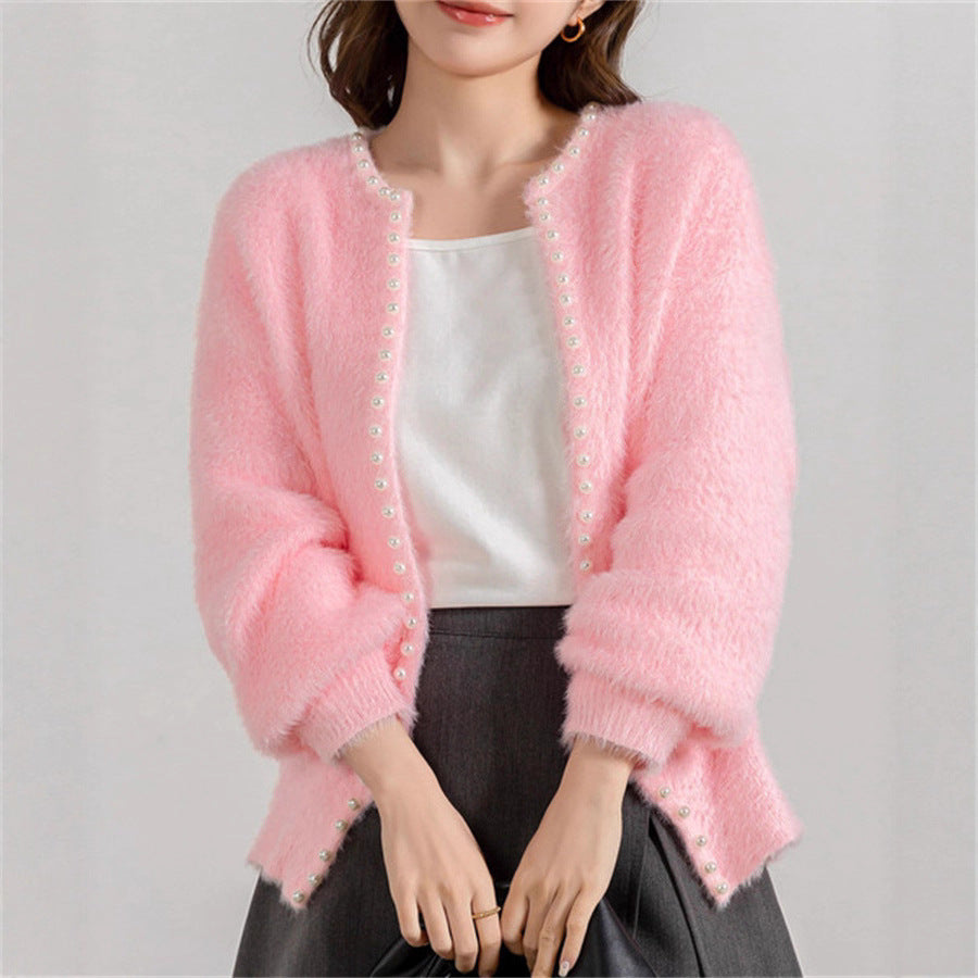 Ladies cozy pullover with pearl embellishment Lune London