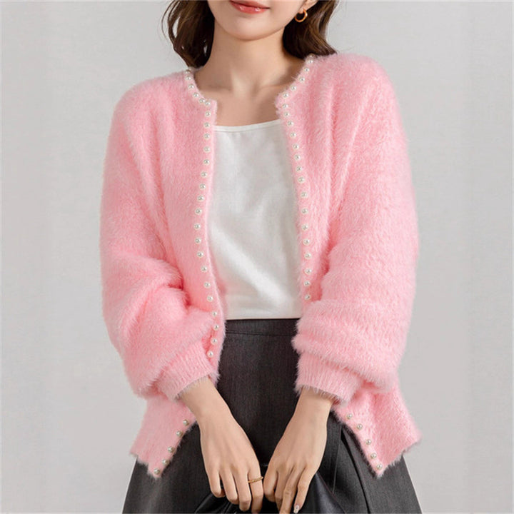 Ladies cozy pullover with pearl embellishment Lune London