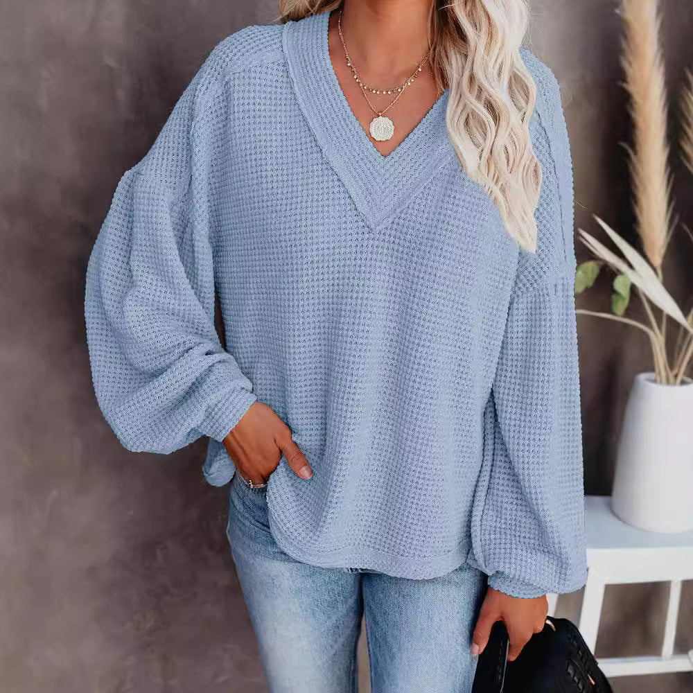 Women's blouse with textured structure and wide sleeves Lune London