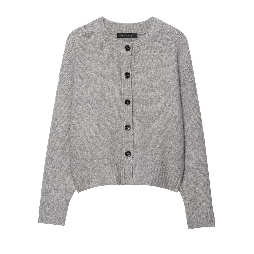 Casual knitted cardigan for women with button details Lune London